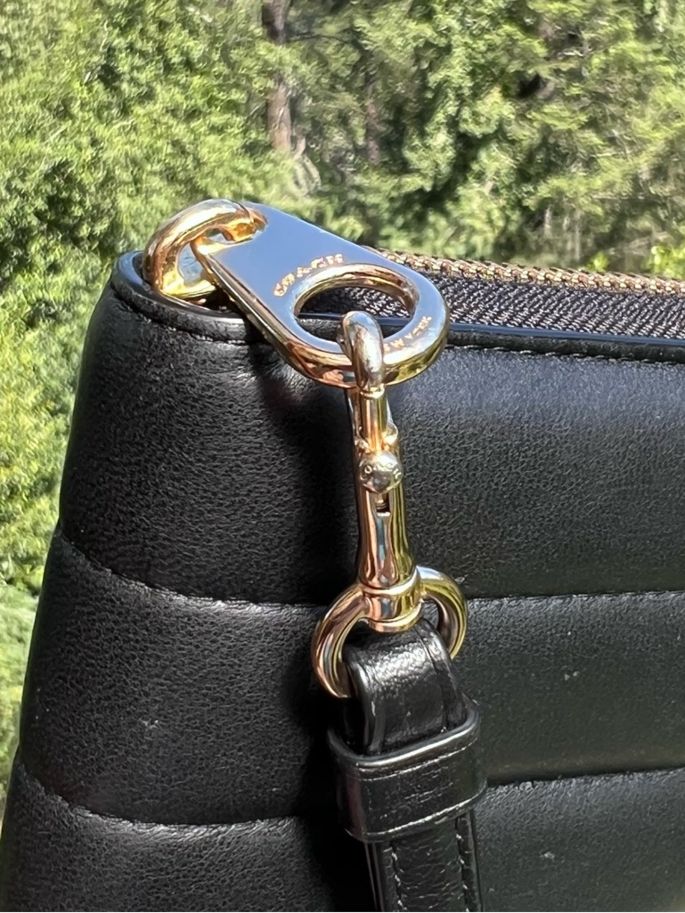 COACH Long Zip-Around Wallet Black Quilted Nappa Leather w Gold Hardware C4454 - Picture 5 of 14
